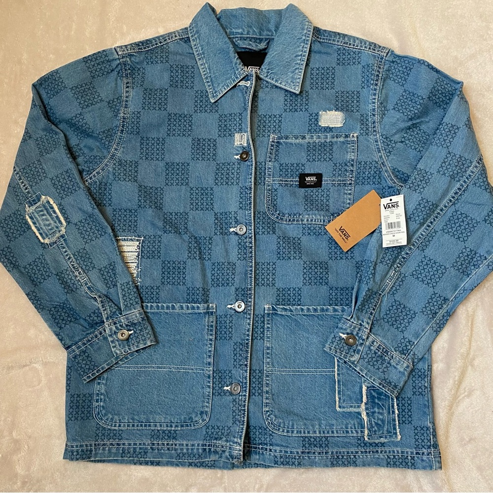 NWT Vans Mended Check Denim Jacket
